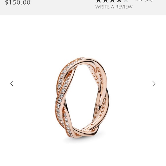 Pandora Jewelry - Pandora Sparkling Twisted Lines Ring Rose Gold 4.5